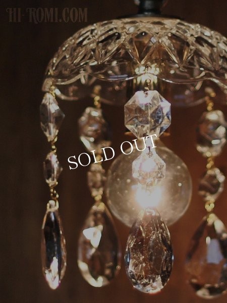 ヴィンテージガラス製ミニシャンデリアブラケットライト｜アンティークウォールランプ壁掛け照明