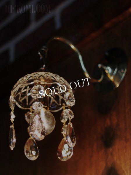 ヴィンテージガラス製ミニシャンデリアブラケットライト｜アンティークウォールランプ壁掛け照明