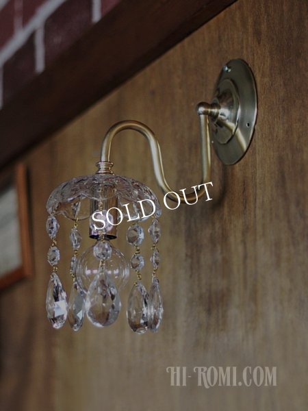 ヴィンテージガラス1灯ミニシャンデリアブラケットライト｜アンティーク壁掛け照明ウォールランプ