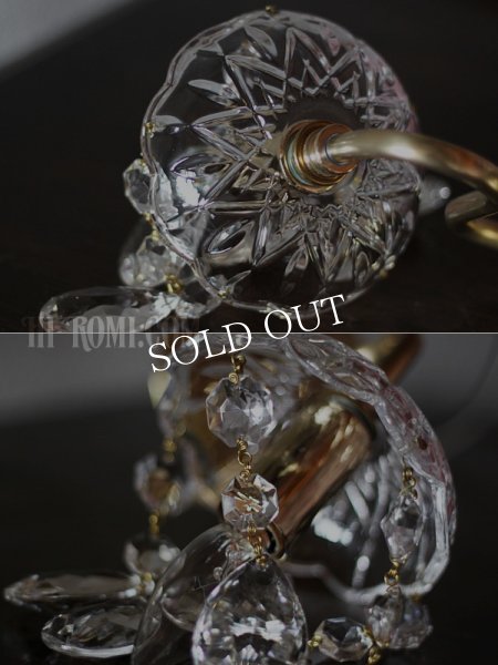 ヴィンテージガラス1灯ミニシャンデリアブラケットライト｜アンティーク壁掛け照明ウォールランプ