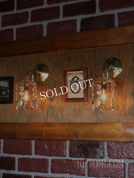 ヴィンテージガラス1灯ミニシャンデリアブラケットライト｜アンティーク壁掛け照明ウォールランプ