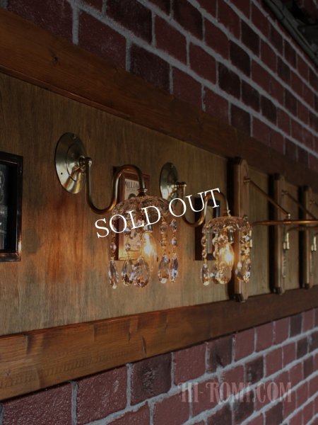 ヴィンテージガラス1灯ミニシャンデリアブラケットライト｜アンティーク壁掛け照明ウォールランプ