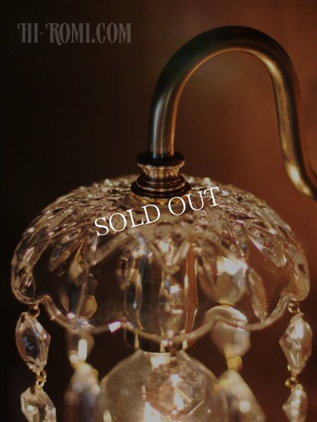 ヴィンテージガラス1灯ミニシャンデリアブラケットライト｜アンティーク壁掛け照明ウォールランプ