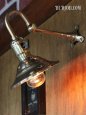 ヴィンテージインダストリアルブラスミニシェードブラケットライト｜角度調整付真鍮製工業系壁掛け照明ウォールランプ