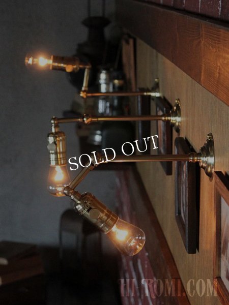 工業系壁掛け照明｜インダストリアルミニ真鍮製ブラケットライト・90度ウォールランプ