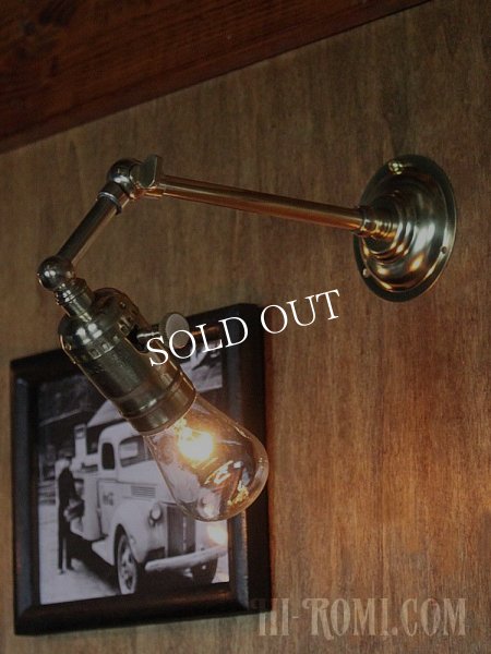 工業系壁掛け照明｜インダストリアルミニ真鍮製ブラケットライト・90度ウォールランプ