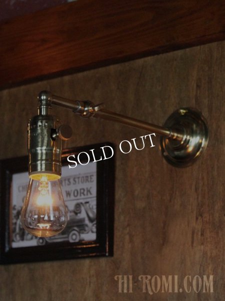 工業系壁掛け照明｜インダストリアルミニ真鍮製ブラケットライト・90度ウォールランプ