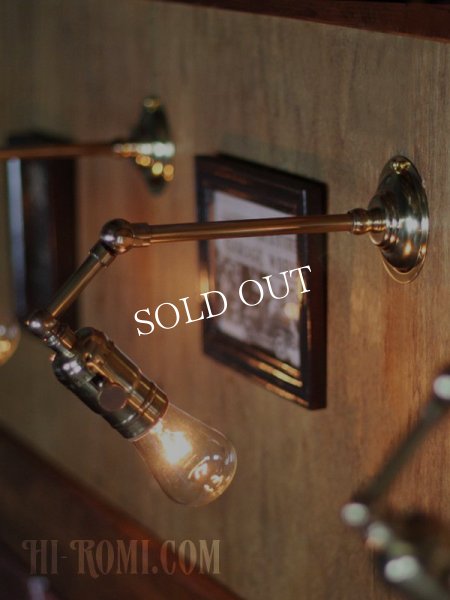 工業系壁掛け照明｜インダストリアルミニ真鍮製ブラケットライト・90度ウォールランプ