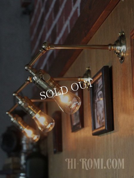 工業系壁掛け照明｜インダストリアルミニ真鍮製ブラケットライト・90度ウォールランプ