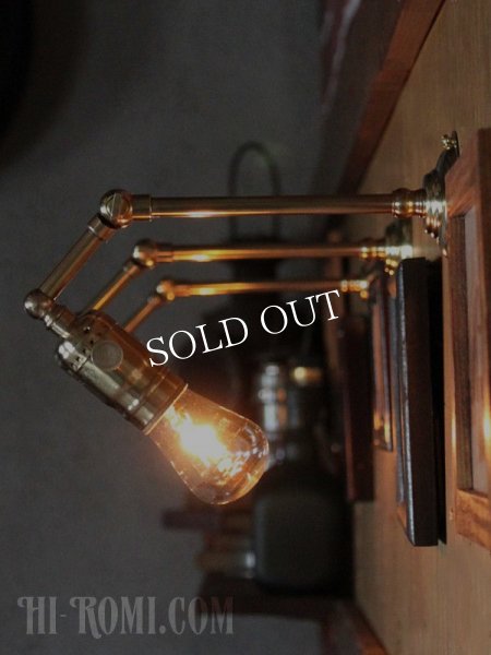 工業系壁掛け照明｜インダストリアルミニ真鍮製ブラケットライト・90度ウォールランプ