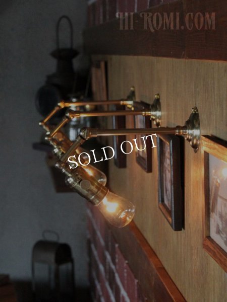 工業系壁掛け照明｜インダストリアルミニ真鍮製ブラケットライト・90度ウォールランプ