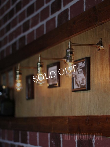 工業系壁掛け照明｜インダストリアルミニ真鍮製ブラケットライト・90度ウォールランプ