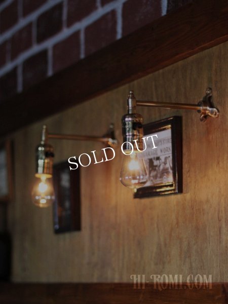 工業系壁掛け照明｜インダストリアルミニ真鍮製ブラケットライト・90度ウォールランプ