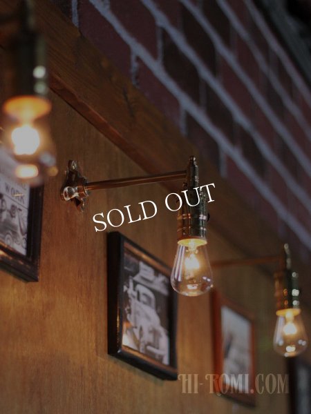 工業系壁掛け照明｜インダストリアルミニ真鍮製ブラケットライト・90度ウォールランプ