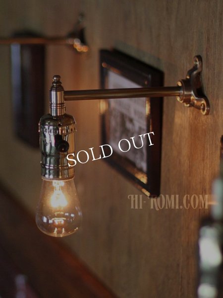 工業系壁掛け照明｜インダストリアルミニ真鍮製ブラケットライト・90度ウォールランプ