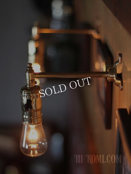 工業系壁掛け照明｜インダストリアルミニ真鍮製ブラケットライト・90度ウォールランプ
