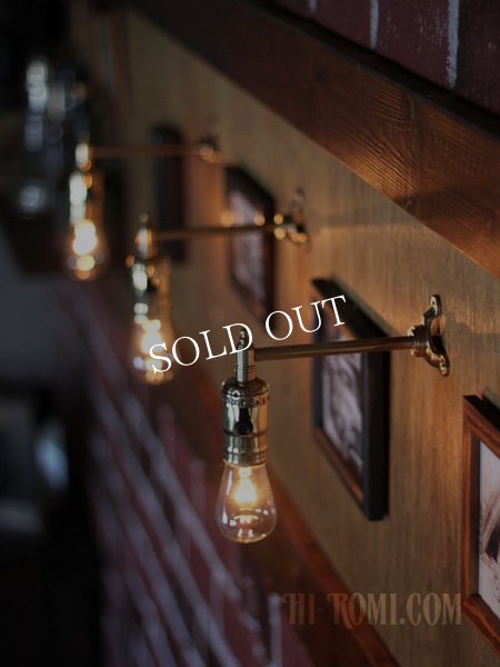 工業系壁掛け照明｜インダストリアルミニ真鍮製ブラケットライト・90度ウォールランプ