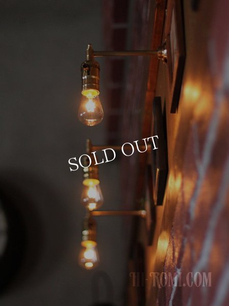 工業系壁掛け照明｜インダストリアルミニ真鍮製ブラケットライト・90度ウォールランプ