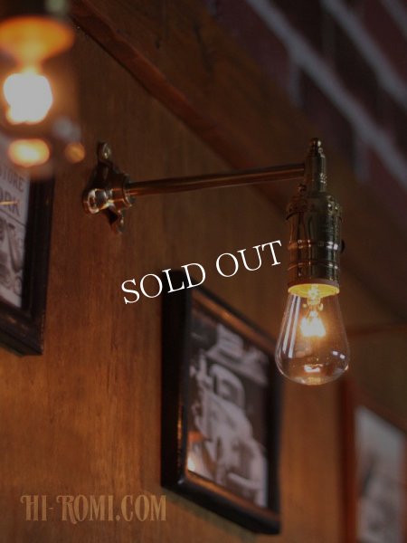 工業系壁掛け照明｜インダストリアルミニ真鍮製ブラケットライト・90度ウォールランプ