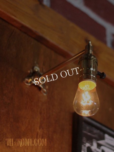 工業系壁掛け照明｜インダストリアルミニ真鍮製ブラケットライト・90度ウォールランプ