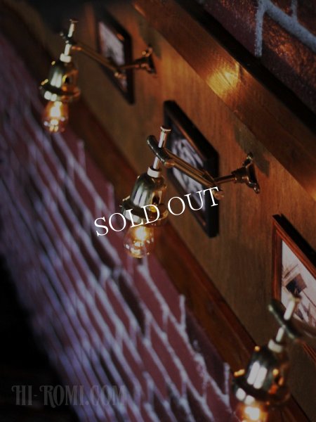 工業系真鍮製角度調整付ダブルアームブラケットライト壁掛け照明｜ベル型インダストリアルウォールランプ