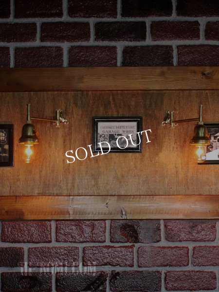 USAヴィンテージインダストリアルスウィングアームブラケットライト｜工業系真鍮製壁掛け照明ウォールランプ