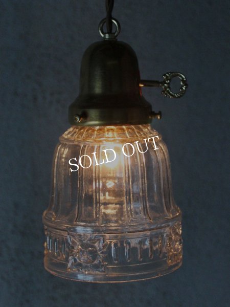 画像2: ヴィンテージペンダント照明｜四角い花アンティーク吊下げランプ (2)