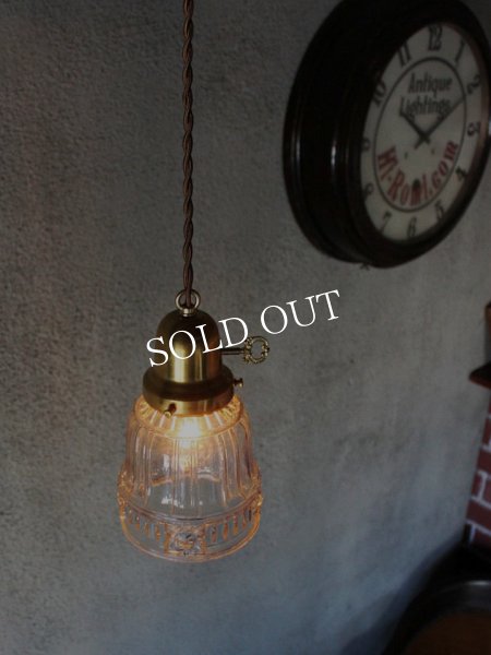 画像4: ヴィンテージペンダント照明｜四角い花アンティーク吊下げランプ (4)