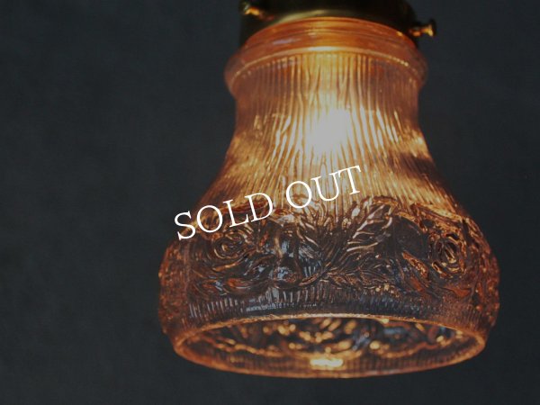 画像11: ヴィンテージペンダント照明｜パープルガラスアンティーク吊下ランプ (11)