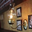画像1: ヴィンテージガラス火屋ブラケットライト｜壁掛け照明アンティークランプ (1)