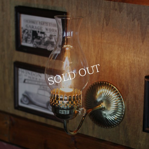 画像2: ヴィンテージガラス火屋ブラケットライト｜壁掛け照明アンティークランプ (2)