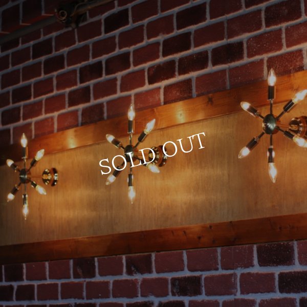 ミッドセンチュリースプートニクランプ6灯ブラケットライト｜USA50’s60’sアメリカヴィンテージ壁掛け照明 