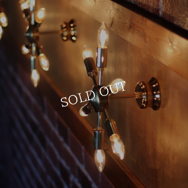 ミッドセンチュリースプートニクランプ6灯ブラケットライト｜USA50’s60’sアメリカヴィンテージ壁掛け照明 