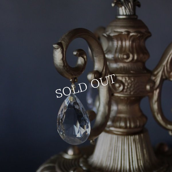 画像10: ミニシャンデリアペンダントライト｜ガラス製ティアドロッププリズムアンティーク照明吊り下げ照明ゴールド (10)