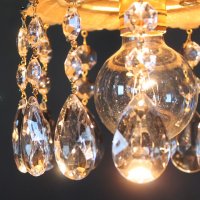 画像2: ミニシャンデリアペンダントライト｜ガラス製ティアドロッププリズムアンティーク照明吊り下げ照明ゴールド