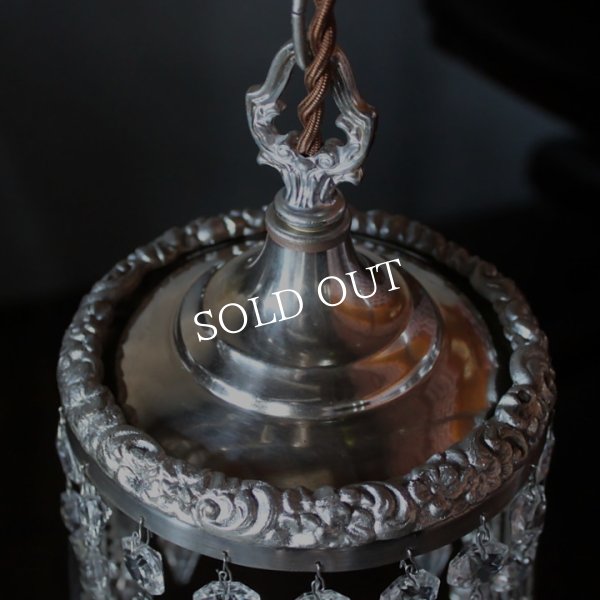 画像8: ヴィンテージミニシャンデリアペンダントライト｜ガラス製アロープリズムアンティーク照明吊り下げ照明槍型プリズム (8)