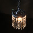 画像1: ヴィンテージミニシャンデリアペンダントライト｜ガラス製アロープリズムアンティーク照明吊り下げ照明槍型プリズム (1)