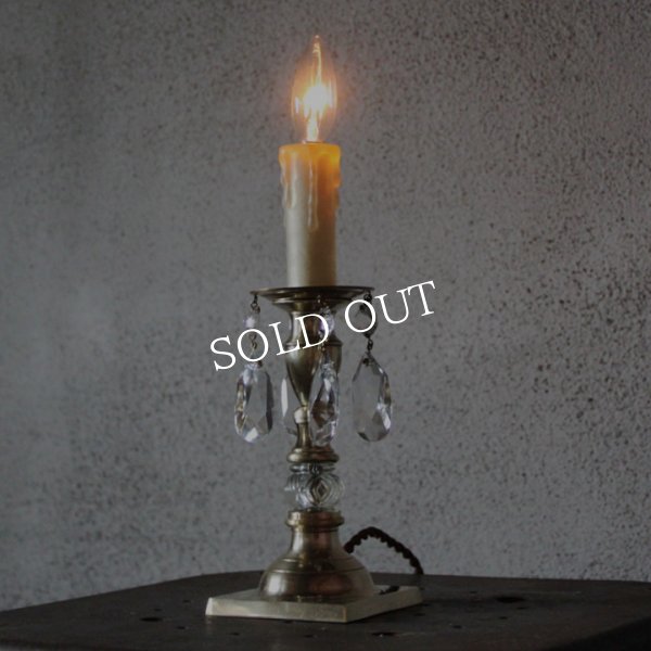 アンティークランプ｜プリズムミニシャンデリアキャンドルライト卓上照明