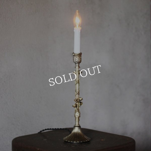 アンティークランプ｜キャンドル&ローズ薔薇細工のテーブルライト卓上照明