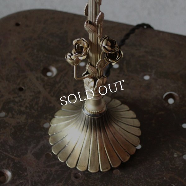 アンティークランプ｜キャンドル&ローズ薔薇細工のテーブルライト卓上照明