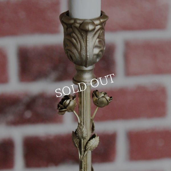 アンティークランプ｜キャンドル&ローズ薔薇細工のテーブルライト卓上照明