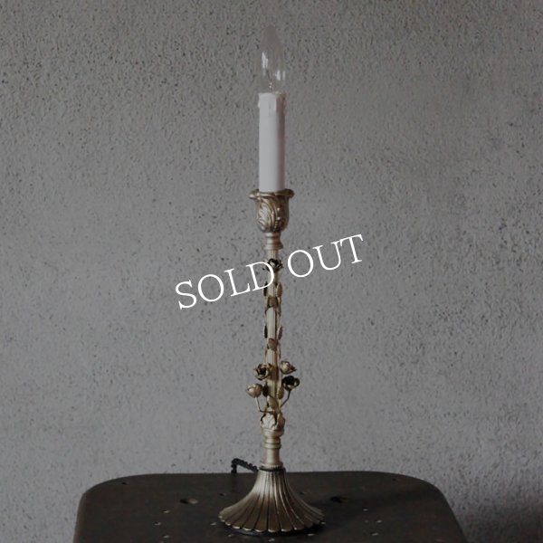 アンティークランプ｜キャンドル&ローズ薔薇細工のテーブルライト卓上照明