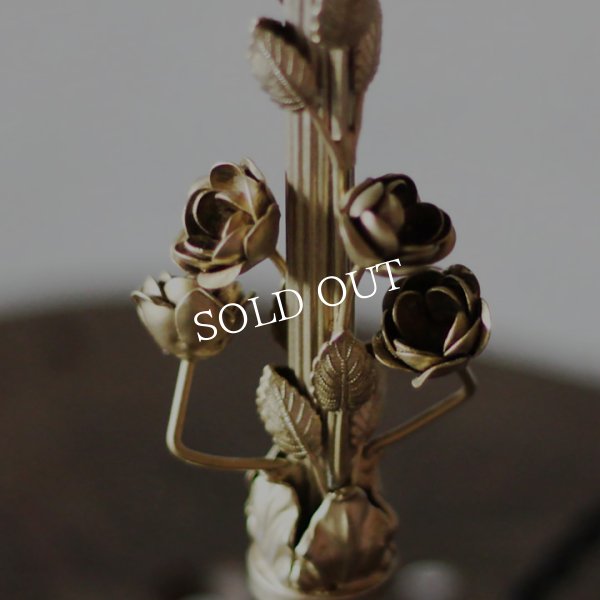 アンティークランプ｜キャンドル&ローズ薔薇細工のテーブルライト卓上照明