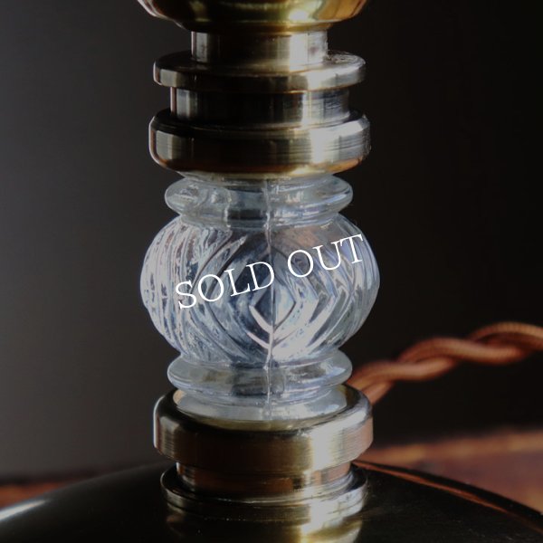 USAヴィンテージホブネイルチムニー付クリアガラステーブルライト｜アンティーク卓上照明ランプ