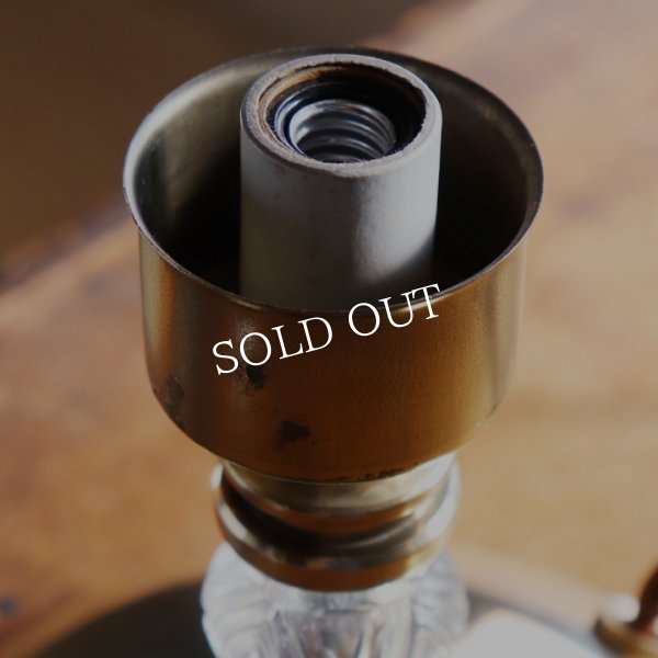 USAヴィンテージホブネイルチムニー付クリアガラステーブルライト｜アンティーク卓上照明ランプ