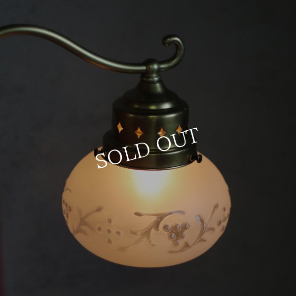 USAヴィンテージフロストガラス葡萄柄シェードのブラケットライト照明