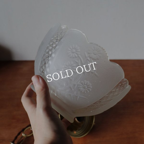 ヴィンテージ花柄フロストガラスシェードペンダントライト｜アンティーク照明