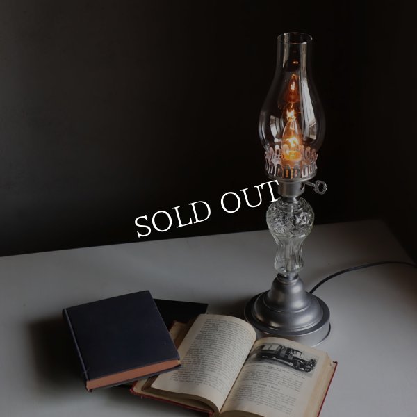 アンティーク照明｜ガラスチムニーハリケーンランプUSAヴィンテージテーブルライト