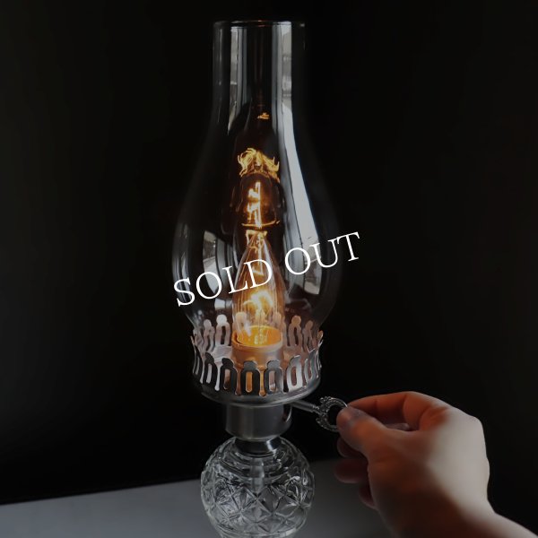 アンティーク照明｜ガラスチムニーハリケーンランプUSAヴィンテージテーブルライト