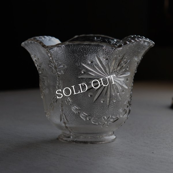 アンティーク真鍮製テーブルライト卓上照明｜USA結晶模様のプレスガラス六角シェード&GE社製ソケット